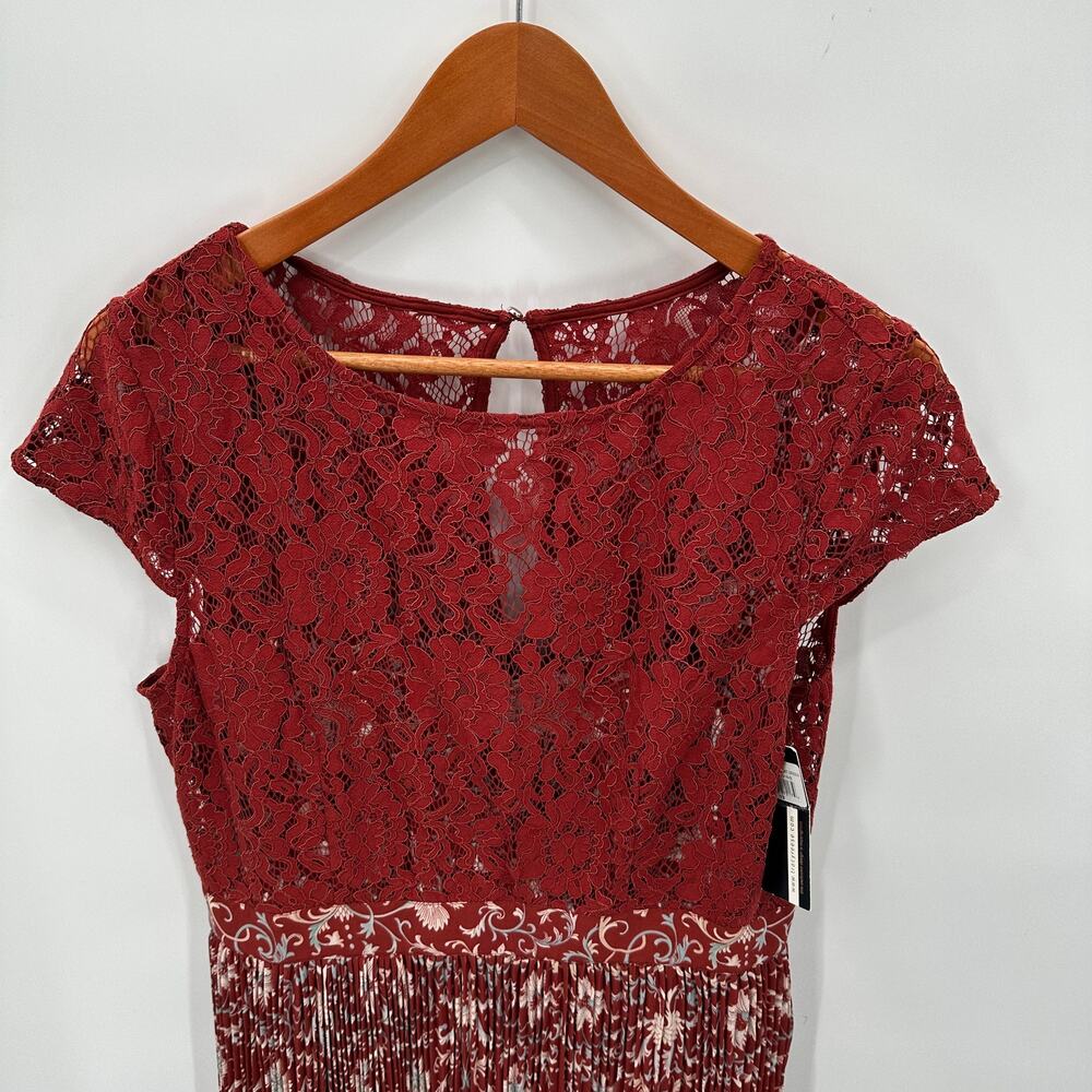 ANTHROPOLOGIE NWT Plenty by Tracy Reese Arcadia Red Pleated Lace Dress // 12 - Picture 6 of 16